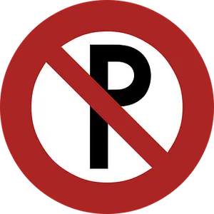 No Parking Sign Red Circle PNG Image