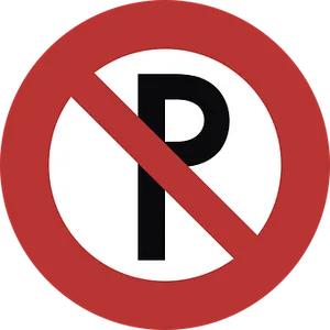 No Parking Sign Red Circle PNG Image