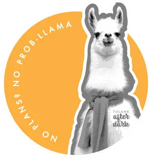 No Probllama Tulane After Dark Sticker PNG Image