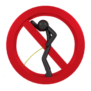 No Urination Sign Funny Character PNG Image