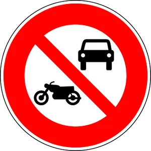 No Vehicles Allowed Sign PNG Image