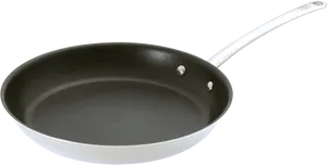 Nonstick Frying Pan White Handle PNG Image