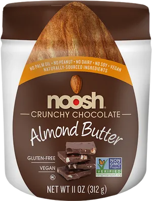 Noosh Crunchy Chocolate Almond Butter Jar PNG Image