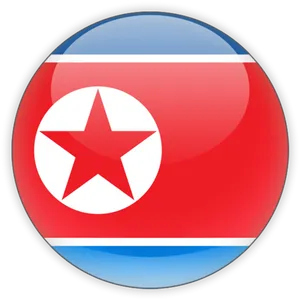 North Korean Flag Button PNG Image