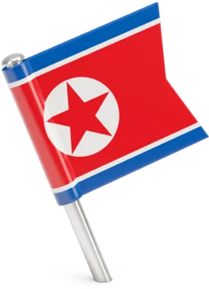 North Korean Flag Graphic PNG Image