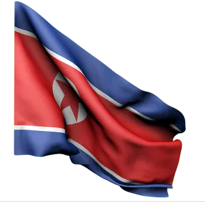 North Korean Flag Waving PNG Image