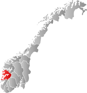 Norway Map Highlighting Oslo Region PNG Image