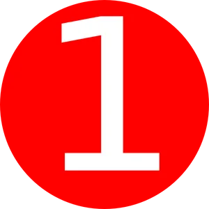 Number One Inside Red Circle PNG Image