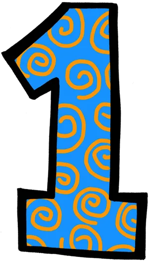 Number One Spiral Pattern PNG Image