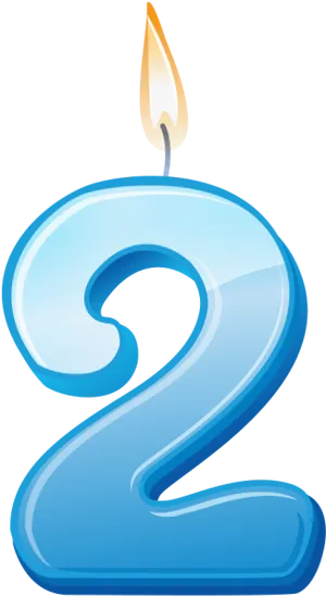 Number2 Birthday Candle PNG Image