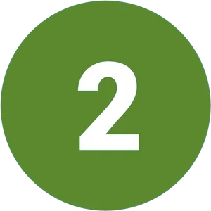 Number2 Green Circle Icon PNG Image