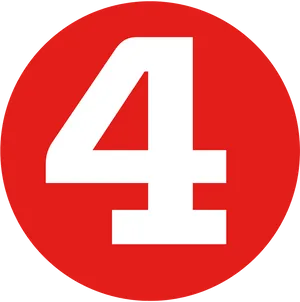 Number4 Red Circle PNG Image