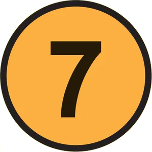 Number7 Iconon Orange Background PNG Image