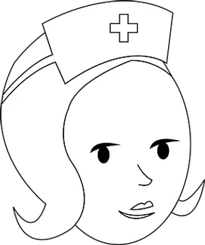 Nurse Icon Blackand White PNG Image