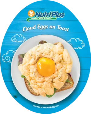 Nutri Plus Cloud Eggson Toast Recipe PNG Image