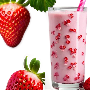 Nutritious Strawberry Milk Beverage Png Fcl6 PNG Image