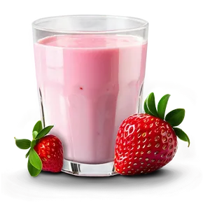 Nutritious Strawberry Milk Beverage Png Sch26 PNG Image