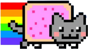 Nyan_ Cat_ Pop_ Tart_ Rainbow PNG Image