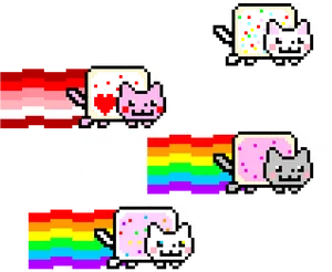 Nyan_ Cat_ Variations_ Pixel_ Art PNG Image