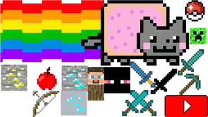 Nyan Catand Popular Video Game Items PNG Image