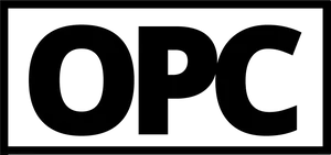 O P C Logo Blackon Blue Background PNG Image