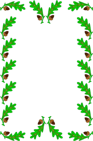 Oak Leaves Frame Design PNG Image