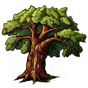 Oak Tree Elevation Art Png 92 PNG Image