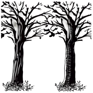 Oak Tree Line Art Png Rhp34 PNG Image