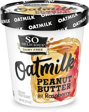 Oatmilk Peanut Butter Raspberry Ice Cream PNG Image