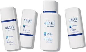 Obagi Nu Derm Skin Care Products Lineup PNG Image