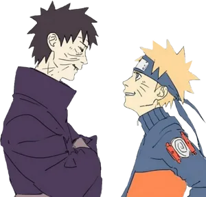 Obitoand Naruto Faceto Face PNG Image