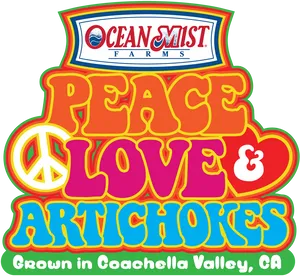 Ocean Mist Farms Peace Love Artichokes PNG Image