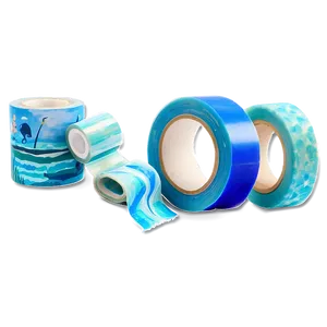 Ocean Washi Tape Aesthetic Png Kax PNG Image