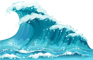 Ocean Wave Illustration PNG Image