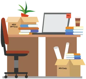 Office Relocation Setup PNG Image