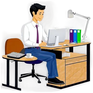 Office Workstation Desk Png Jjh PNG Image