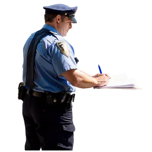 Officer Writing Ticket Png 06252024 PNG Image