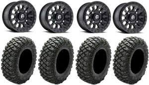 Offroad Wheelsand Tyres Set PNG Image