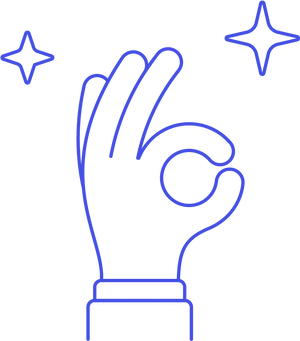 Okay Gesture Icon Blue Background PNG Image