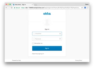 Okta Demo Sign In Page Screenshot PNG Image