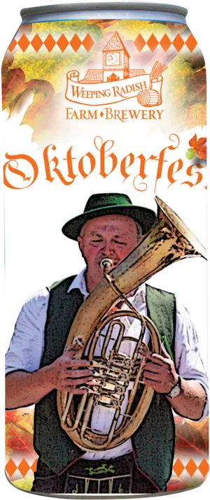 Oktoberfest Musician Beer Label PNG Image