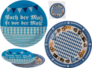 Oktoberfest Themed Paper Plates PNG Image