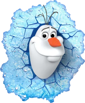 Olaf Snowman Frozen Crystal Backdrop PNG Image