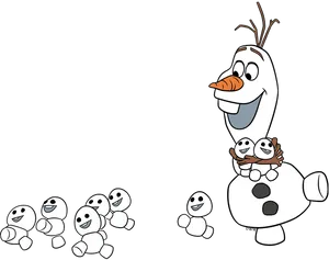 Olafand Snowgies Frozen Characters PNG Image