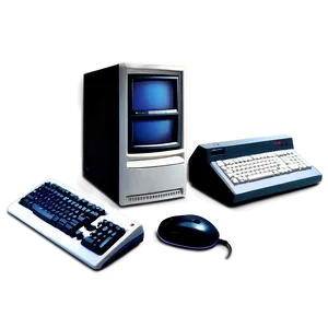 Old School 90s Computer Setup Png 70 PNG Image