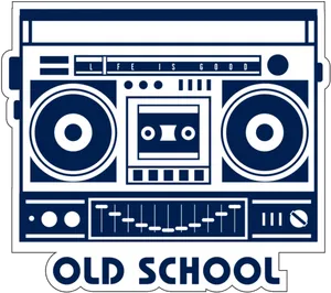 Old School Boombox Graphic PNG Image