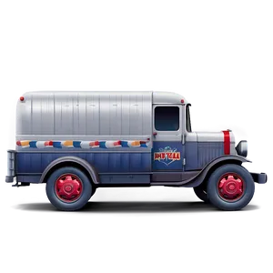 Old School Mail Truck Png Efj41 PNG Image