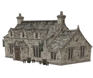 Old Stone Cottage3 D Model PNG