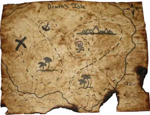 Old Treasure Map Graphic PNG Image