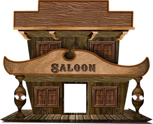 Old Western Saloon Facade Illustration PNG Image
